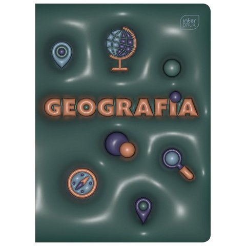 Zeszyt tematyczny A5 HYBRID GEOGRAFIA 60k. 70g krata Interdruk (+pigułka wiedzy)