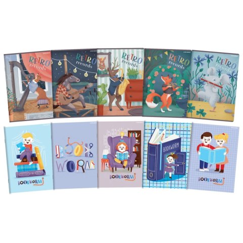 Zeszyt A5 BOOKWORM/RETRO 32k. 70g krata Top 2000 (400169402)