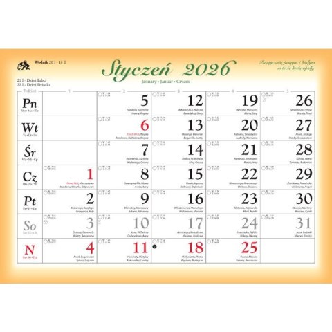 Kalendarz ścienny POLSKIE ZAKĄTKI rodzinny 2026 280mm x 400mm Lucrum (WL06)