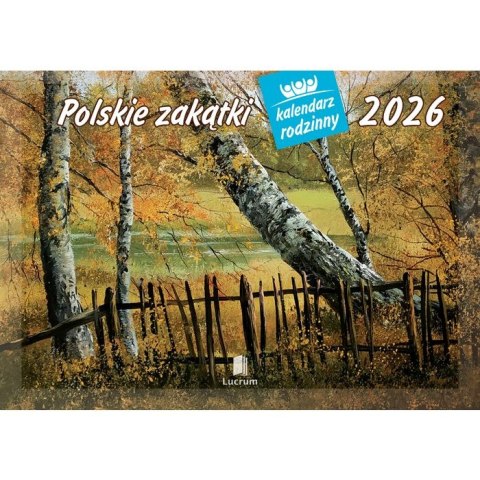 Kalendarz ścienny POLSKIE ZAKĄTKI rodzinny 2026 280mm x 400mm Lucrum (WL06)