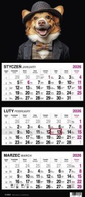Kalendarz ścienny PIES 310mm x 790mm Press