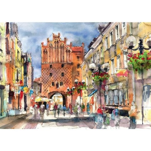 Kalendarz ścienny miasta w awkareli rodzinny 2026 280mm x 400mm Lucrum (WL05)