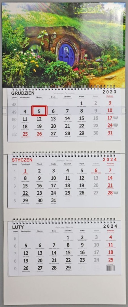 Kalendarz ścienny ścienne 210mm x 320mm Darrieus