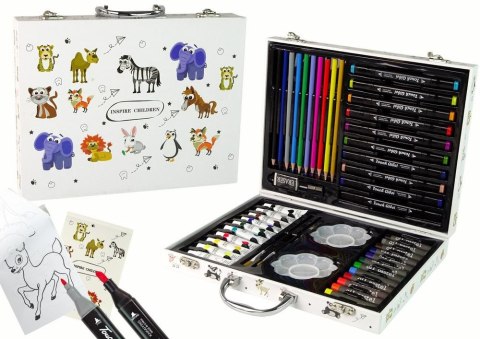 Zestaw kreatywny dla dzieci Zestaw małego artysty w walizce (68 elementów) Lean (16154)
