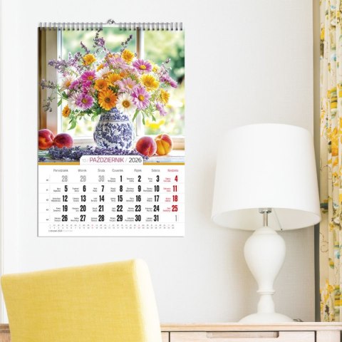 Kalendarz ścienny 16 stron wieloplanszowy A3 Press (Bukiety)