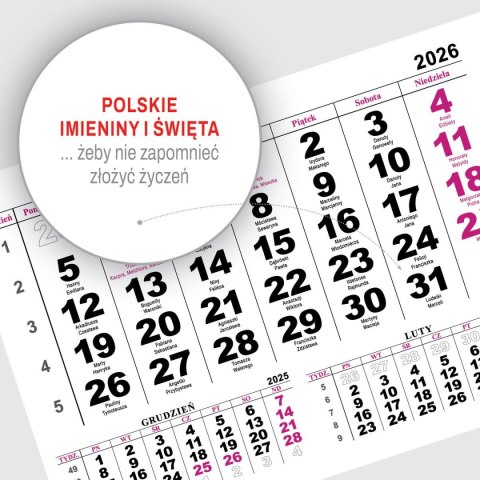 Kalendarz ścienny JEDNODZIELNY GÓRY A4 210mm x 295mm Press