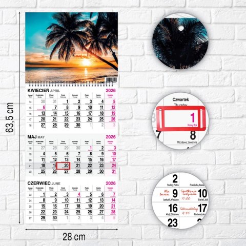 Kalendarz ścienny PLAŻA 310mm x 790mm Press