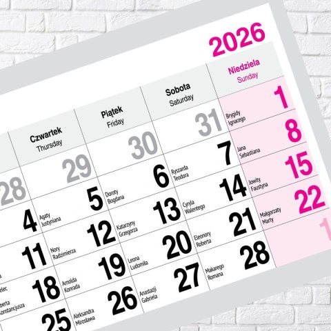 Kalendarz ścienny PREMIUM trójdzielny A4 Press (BUKIETY)