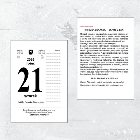 Kalendarz ścienny ZDZIERAK KUCHNIA POLSKA A6 Press