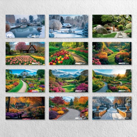 Kalendarz ścienny ogrody 33x33 330mm x 330mm Press