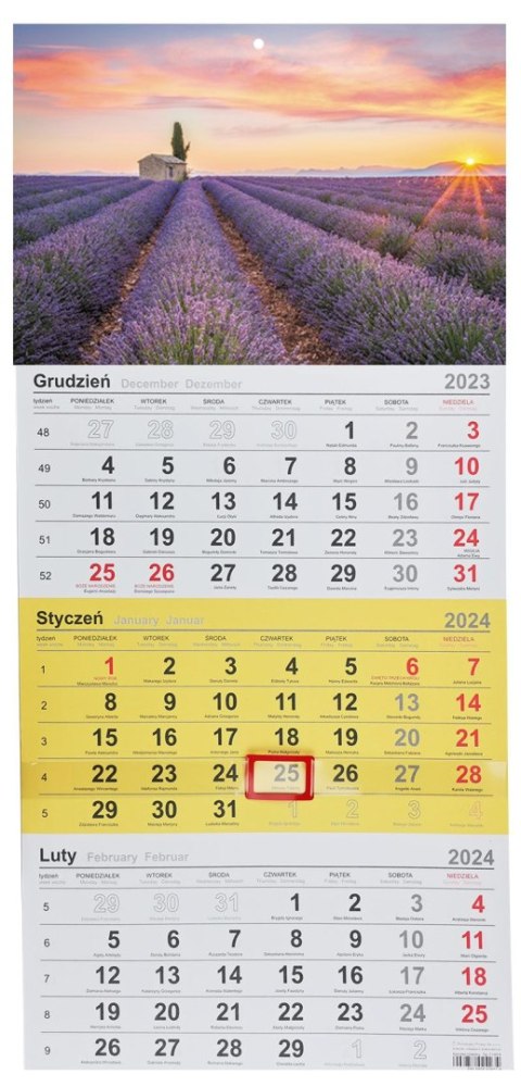 Kalendarz ścienny trójdzielny 288mm x 622mm Michalczyk i Prokop (T-106T-06)