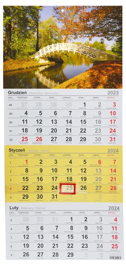 Kalendarz ścienny trójdzielny 288mm x 622mm Michalczyk i Prokop (T-106T-09)