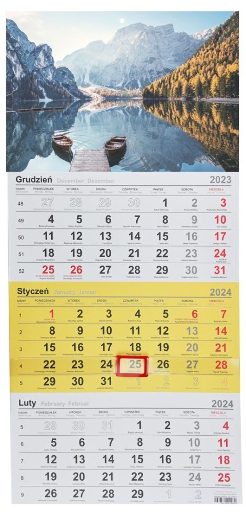 Kalendarz ścienny trójdzielny 288mm x 622mm Michalczyk i Prokop (T-106T-10)