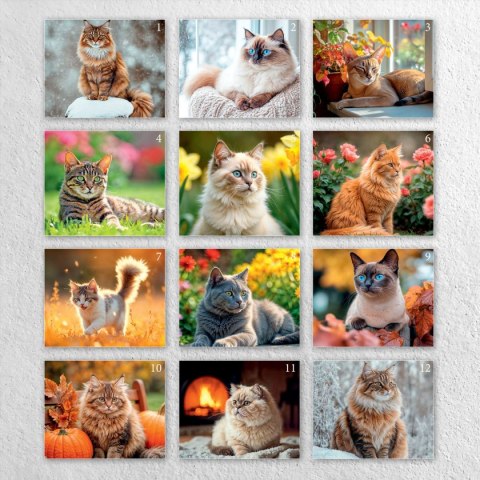 Kalendarz ścienny 16 stron wieloplanszowy A3 Press (KOTY)