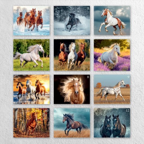 Kalendarz ścienny 16 stron wieloplanszowy A3 Press (konie)