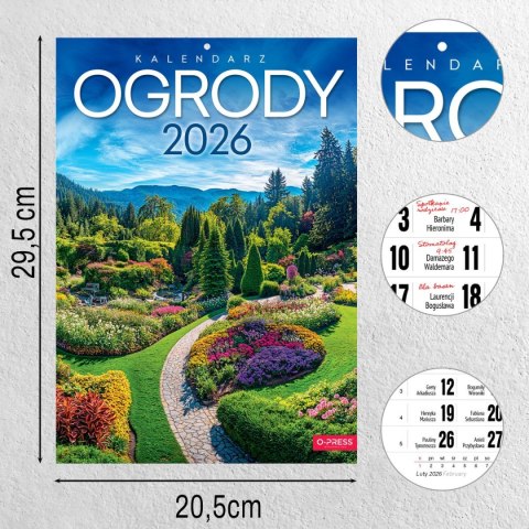 Kalendarz ścienny A4 OGRODY A4 Press (5904830713411)