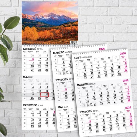 Kalendarz ścienny GÓRY 310mm x 790mm Press