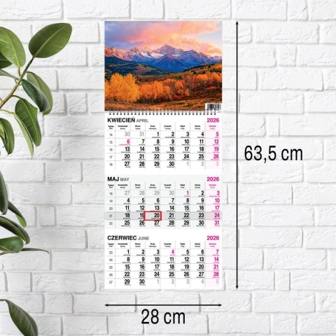 Kalendarz ścienny GÓRY 310mm x 790mm Press