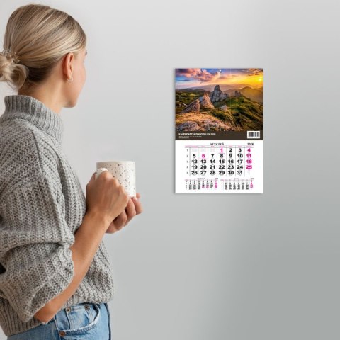 Kalendarz ścienny JEDNODZIELNY GÓRY A4 210mm x 295mm Press