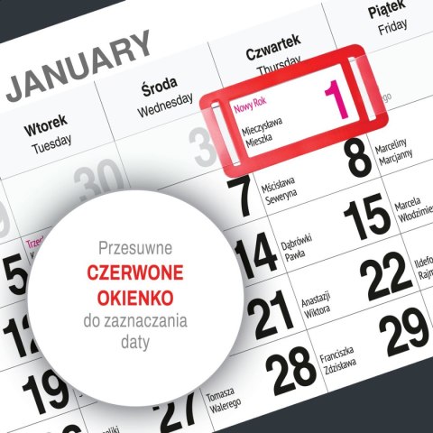 Kalendarz ścienny KOT A5 210mm x 450mm Press