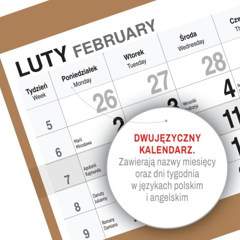 Kalendarz ścienny PIES A5 210mm x 450mm Press