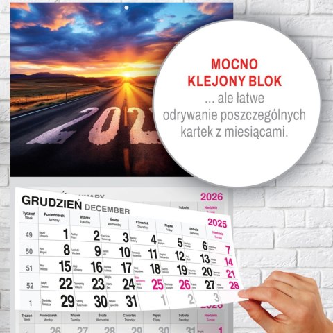 Kalendarz ścienny PREMIUM trójdzielny A4 Press (DROGA)