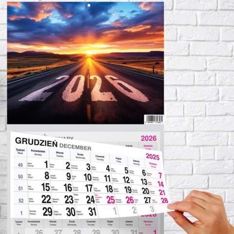 Kalendarz ścienny PREMIUM trójdzielny A4 Press (DROGA)