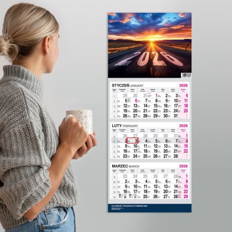 Kalendarz ścienny PREMIUM trójdzielny A4 Press (DROGA)