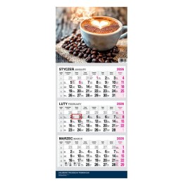 Kalendarz ścienny PREMIUM trójdzielny A4 Press (KAWA)