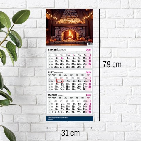 Kalendarz ścienny PREMIUM trójdzielny A4 Press (KOMINEK)