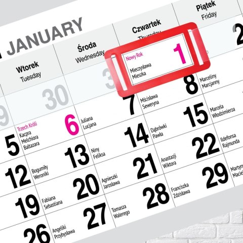 Kalendarz ścienny PREMIUM trójdzielny A4 Press (PIES)