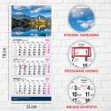 Kalendarz ścienny PREMIUM trójdzielny A4 Press (WIDOK)