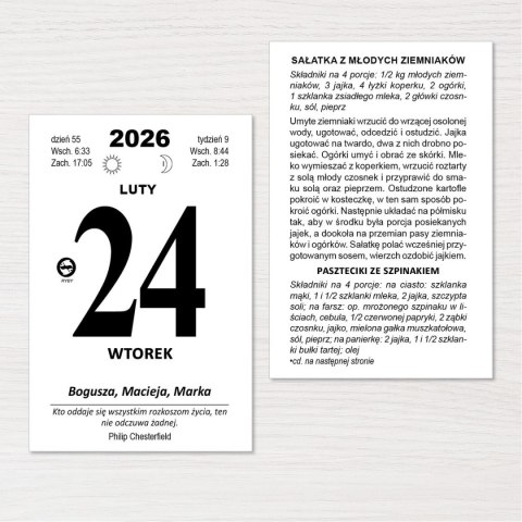 Kalendarz ścienny ZDZIERAK KULINARNY B7 Press