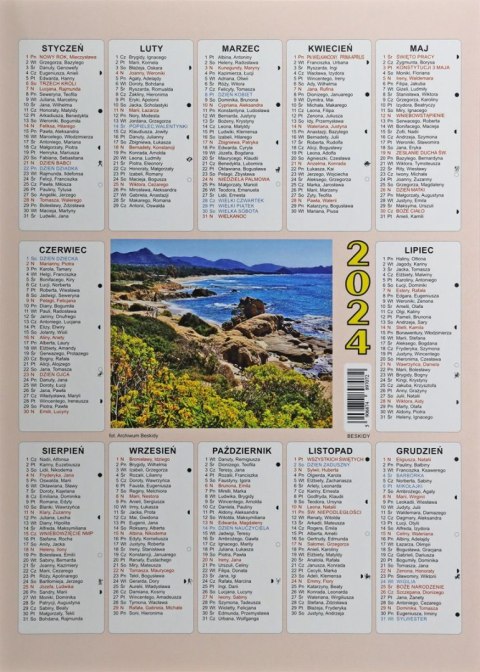 Kalendarz ścienny plakietka A4 250mm x 350mm Beskidy