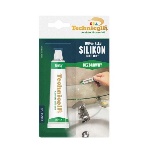 Klej w tubie Silikon bezbarwny 20ml Technicqll (S-969)