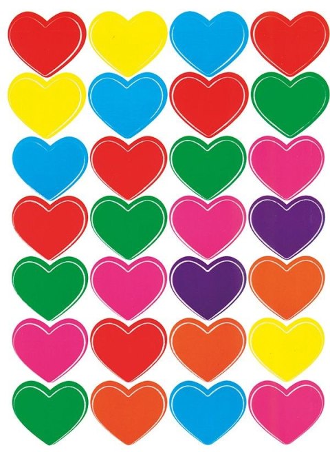 Naklejka (nalepka) Craft-Fun Series Serca duże , mix kolorów Titanum