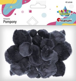 Pompony Craft-Fun Series czarne 45 szt Titanum (16073B)