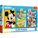 Puzzle Myszka Miki Ekipa Myszki Miki 3x80 el. Trefl (34887)