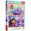 Puzzle Zabawy z Gabby 2x24 el. Trefl (34433)