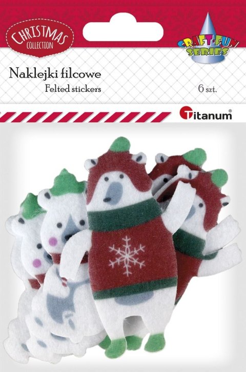 Naklejka (nalepka) Titanum Craft-Fun Series filcowe xmass niedźwiedzie polarne (4825)