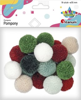 Pompony Titanum Craft-Fun Series pastelowe mix 18 szt (DIY19308)