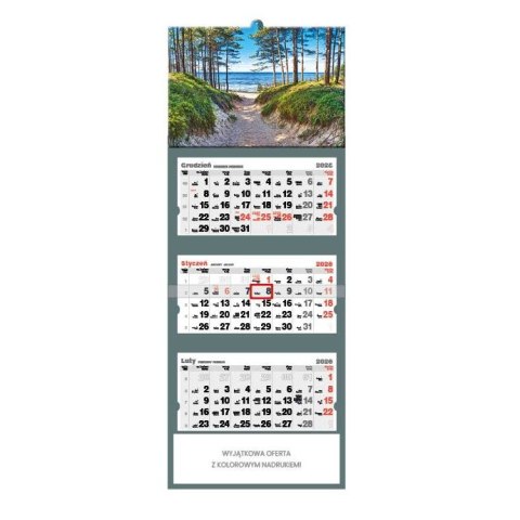 Kalendarz ścienny DROGA NA BAŁTYK trójdzielne A3+ Jotan (T47)
