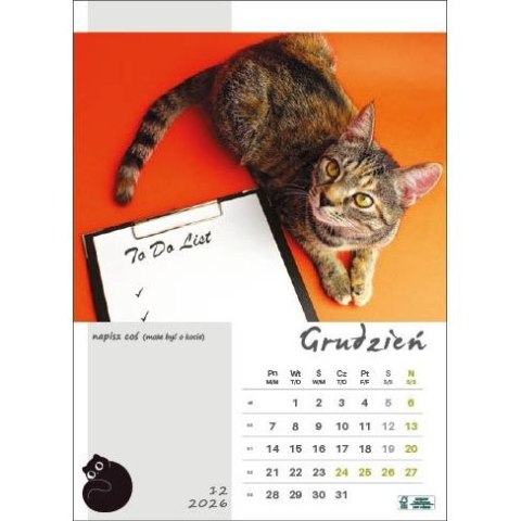 Kalendarz ścienny KOT W BIURZE WIELOPLANSZOWY A3 Jotan (WP136)