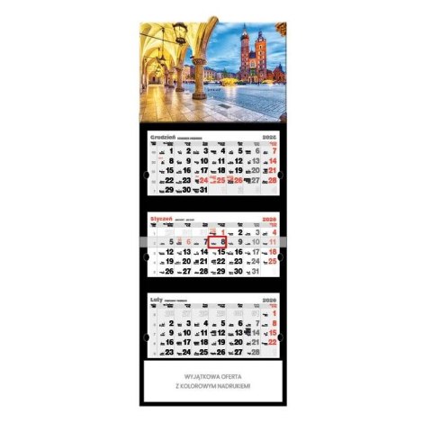 Kalendarz ścienny Kraków Trójdzielne Wodospad Szklarki 320mm x 855mm Jotan (T53)