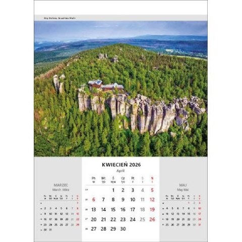 Kalendarz ścienny NIESAMOWITA POLSKA wieloplanszowy 330mm x 500mm Jotan (WP116)