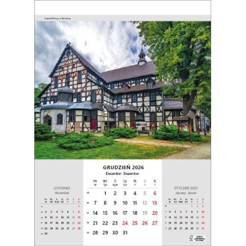 Kalendarz ścienny NIESAMOWITA POLSKA wieloplanszowy 330mm x 500mm Jotan (WP116)