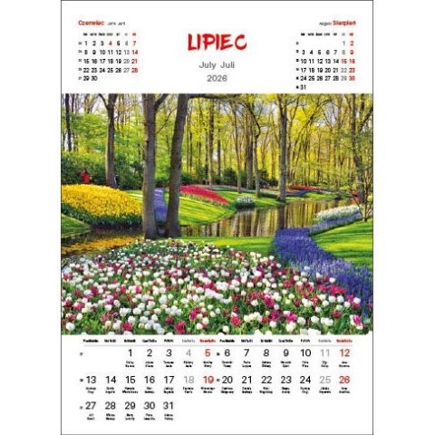 Kalendarz ścienny OGRODY WIELOPLANSZOWY 330mm x 500mm Jotan (WP133)