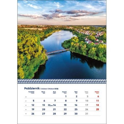 Kalendarz ścienny WARMIA I MAZURY WIELOPLANSZOWY 320mm x 855mm Jotan (WP 122)