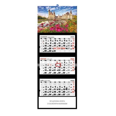 Kalendarz ścienny ZAMEK MOSZNA trójdzielne- A3+ Jotan (T58)