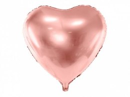 Balon foliowy Serce, 61cm, różowe złoto 24cal Partydeco (FB23M-019R)